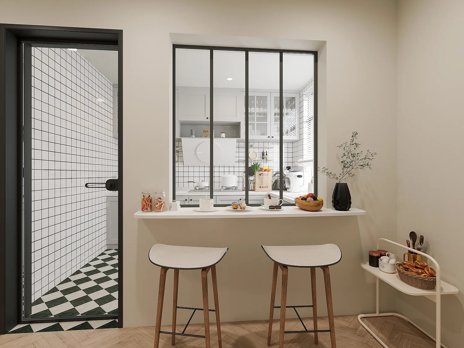 Atelier-Glaswand - 120 x 130 cm - thermolackiertes Aluminium - Schwarz - BAYVIEW