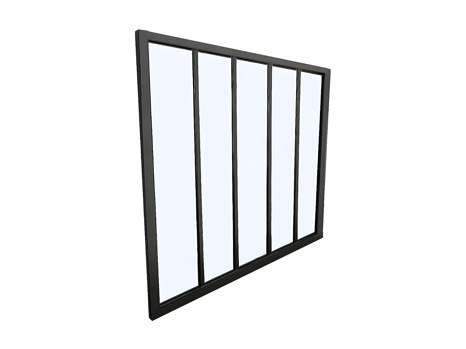 Glazen binnenraam BAYVIEW van aluminium met zwarte poedercoating - 150 x 130 cm