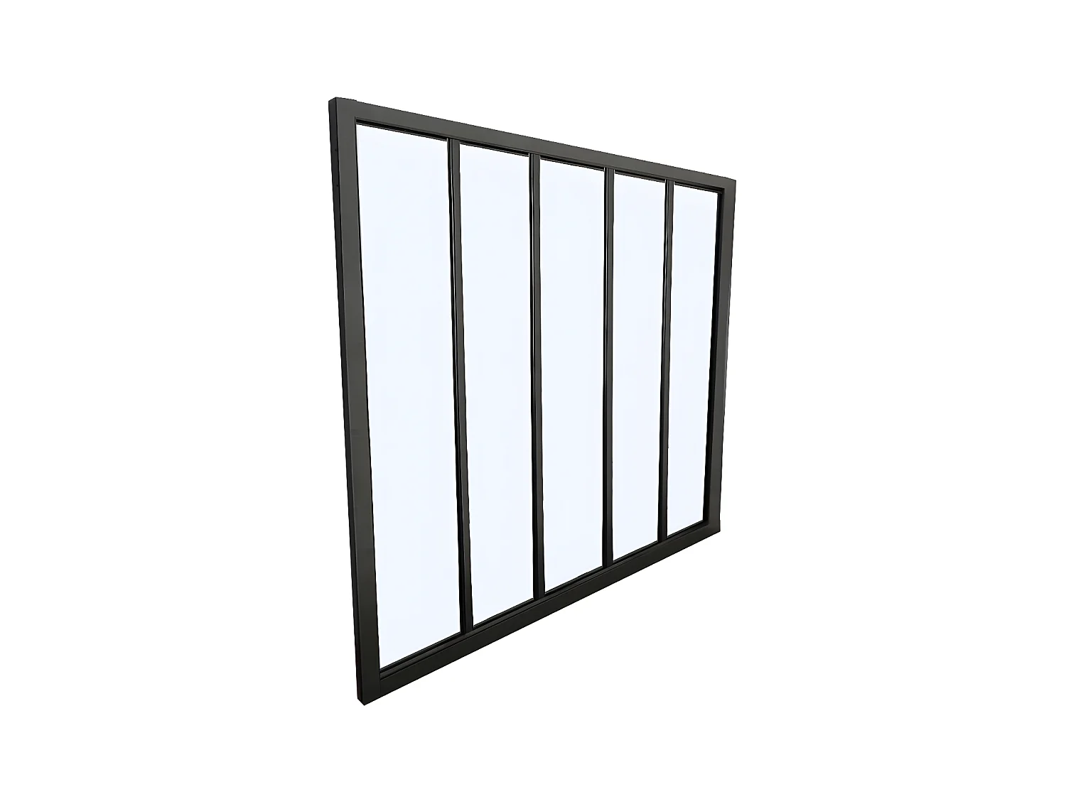 Værkstedsvindue i thermolakeret aluminium - 150x130 cm - Sort - BAYVIEW