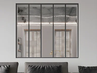 Glazen binnenraam in zwart gepoedercoat aluminium 150 x 130 cm (B x H) – BAYVIEW