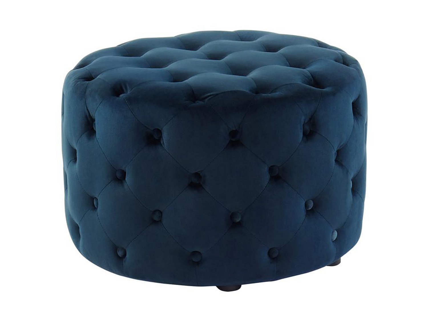 Vente-unique Sitzhocker Samt Fourca - Dunkelblau