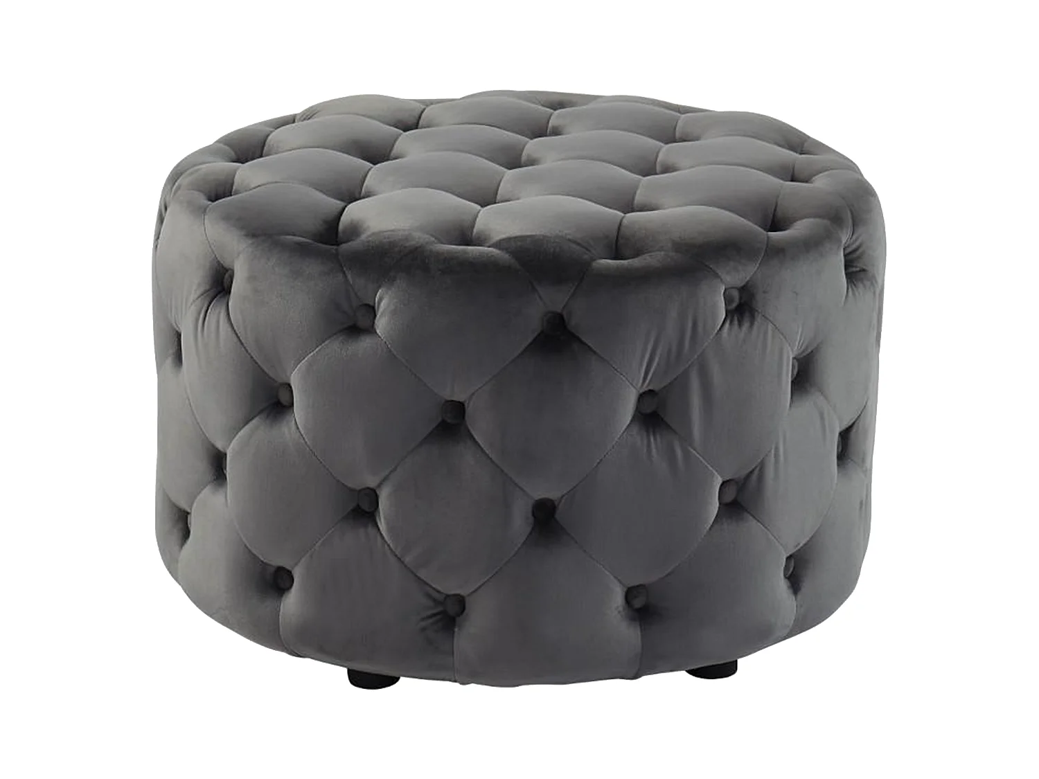 Puf FOURCA de terciopelo - Gris