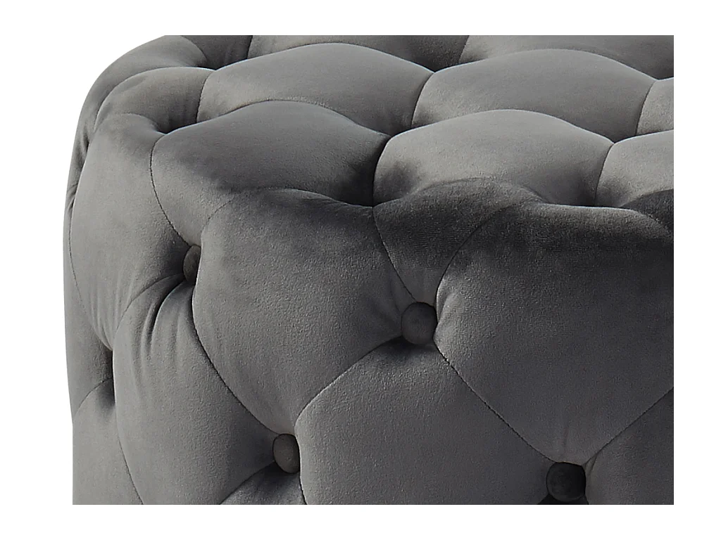 Puf FOURCA de terciopelo - Gris
