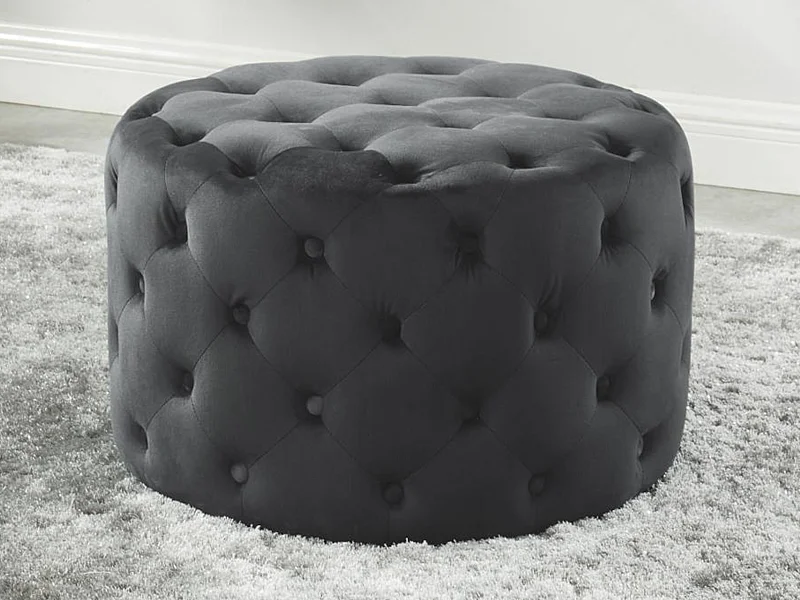 Pouf FOURCA en velours - Gris