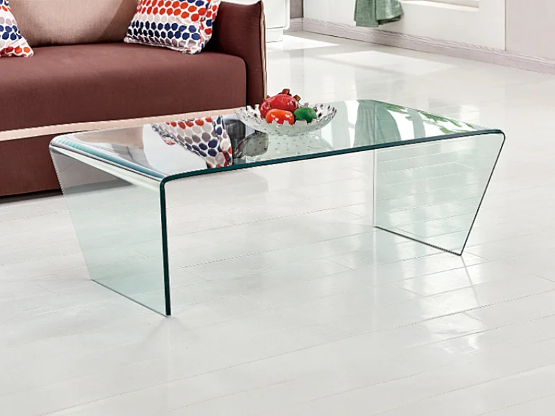 Table basse SUZANA - Verre trempé courbé