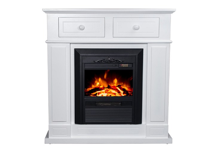 Elektrokamin mit Sims STROMBOLI - Zum Aufstellen - Weiß