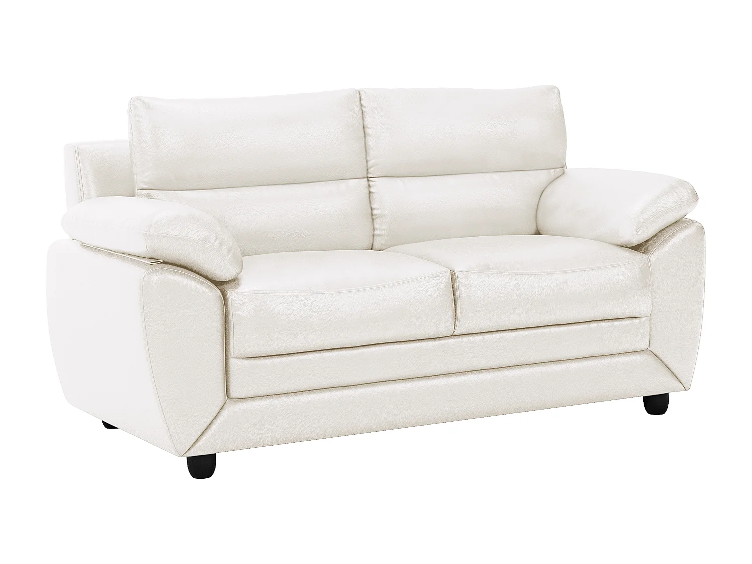 Couchgarnitur 3+2 - Kunstleder - Weiß - MANOA