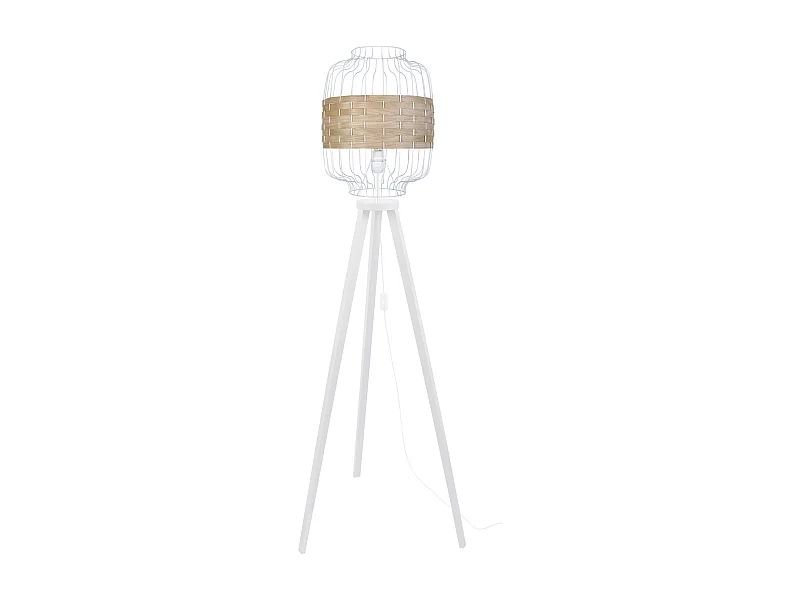 Lampadaire TOSEL ,bois,Blanc   ,H 170xD40x P 40cm