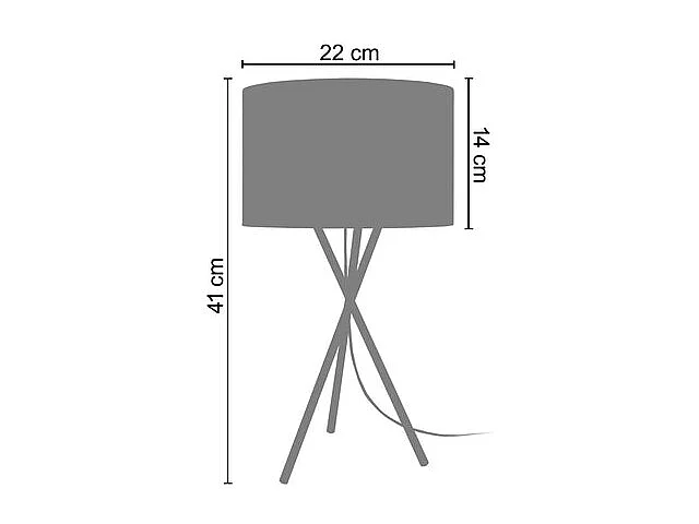 Abajur TOSEL RUHR LT2 tecido tripé Império D19 x  H30  cm