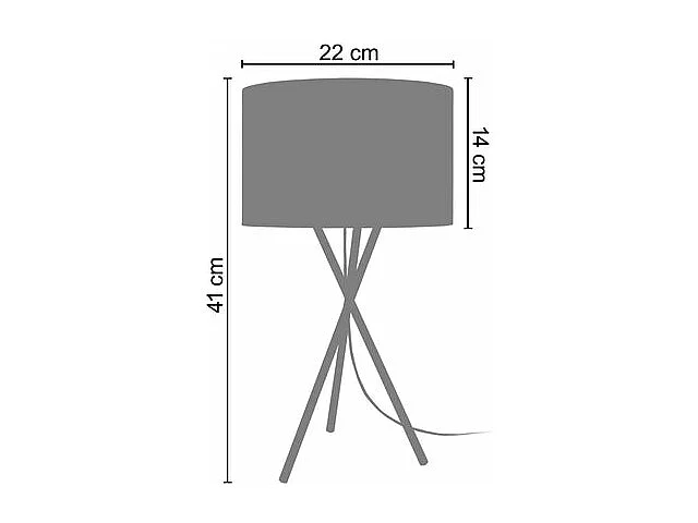 Abajur TOSEL RUHR LT2 tecido tripé Império D19 x  H30  cm