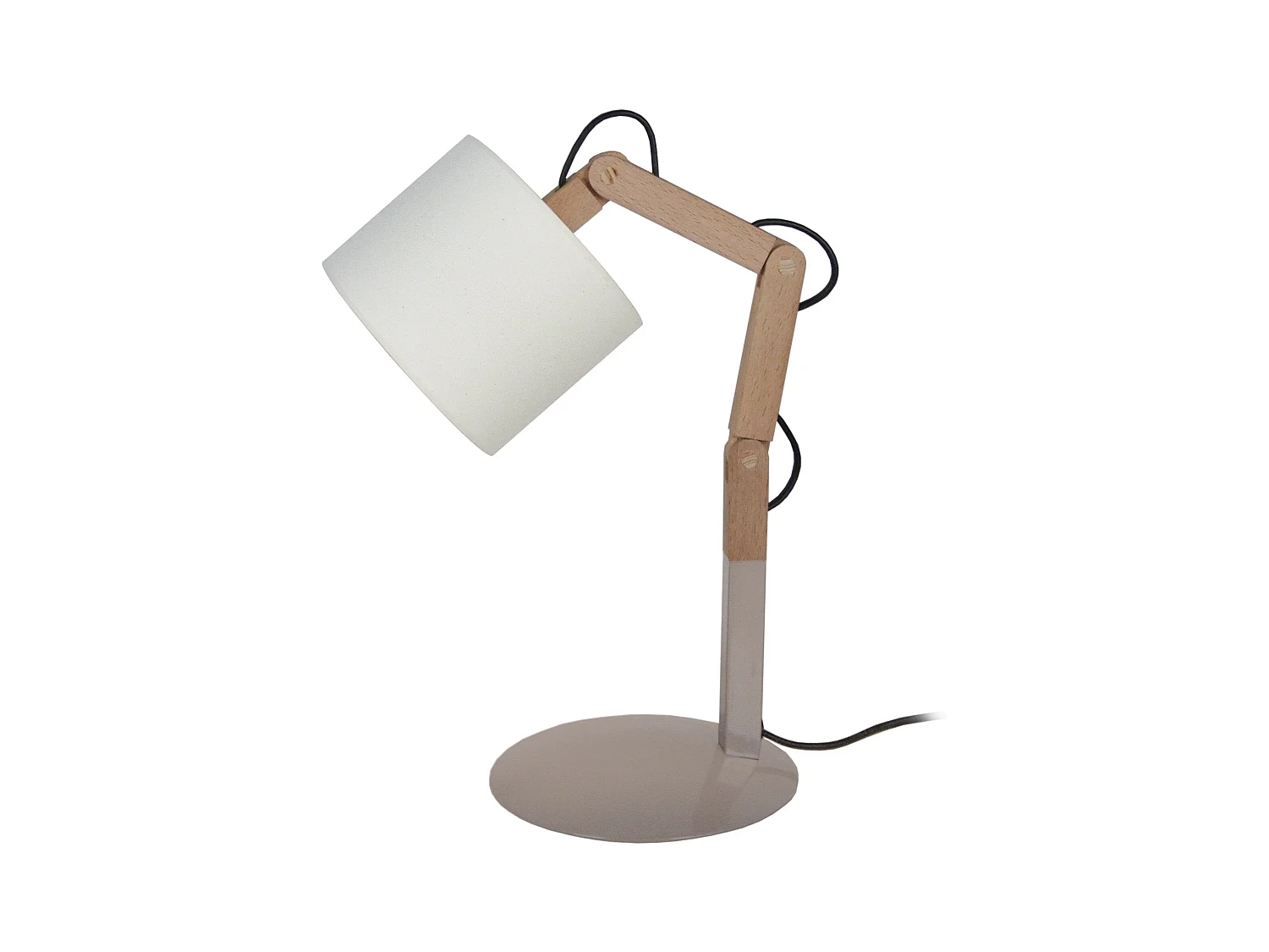 Lampe de Bureau TOSEL ,bois,Gris ,H45xD16xP16 cm
