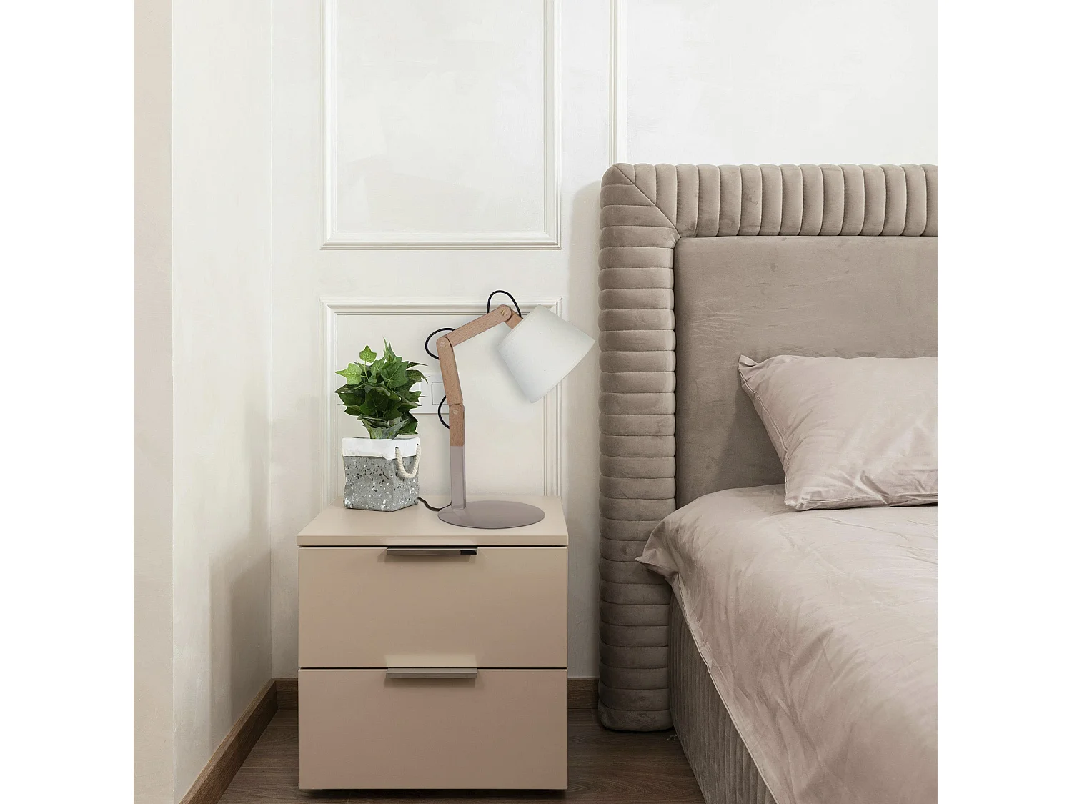 Candeeiro de sala TOSEL TIAGO tecido vaso branco D40 x  H43  cm