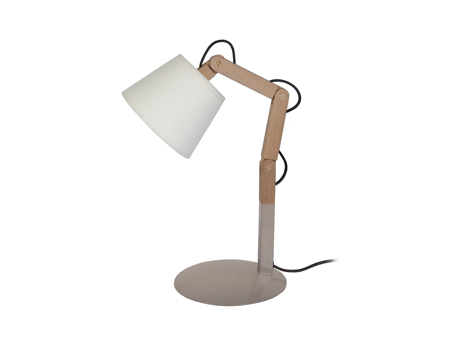 Lampe de Bureau TOSEL ,bois,Gris ,H45xD18xP18cm