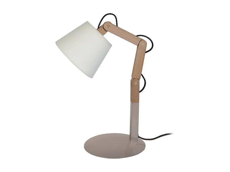 Lampe de Bureau TOSEL ,bois,Gris ,H45xD18xP18cm