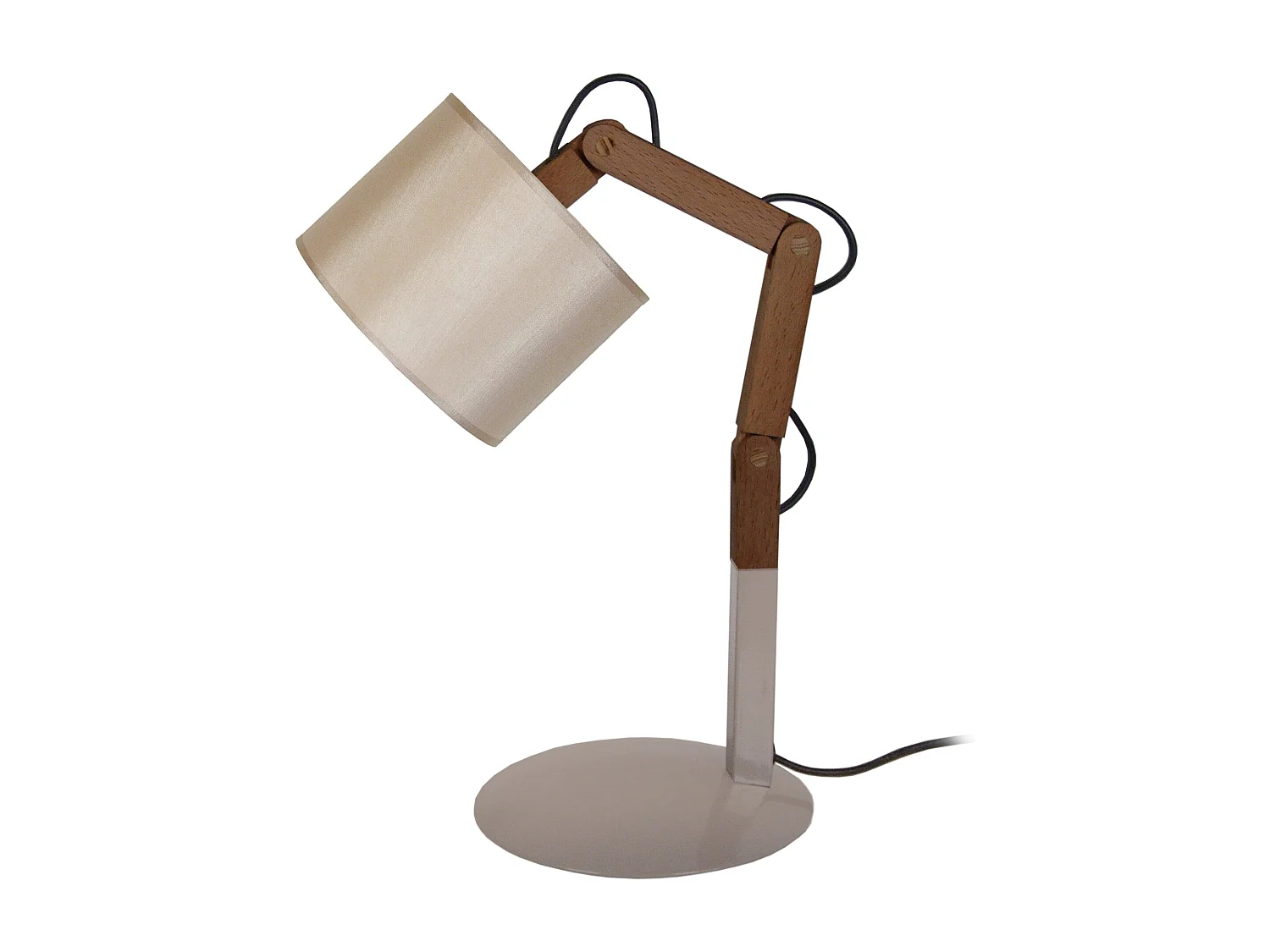 Lámpara de Escritorio TOSEL ,madera,Gris ,A45xD16xP16cm