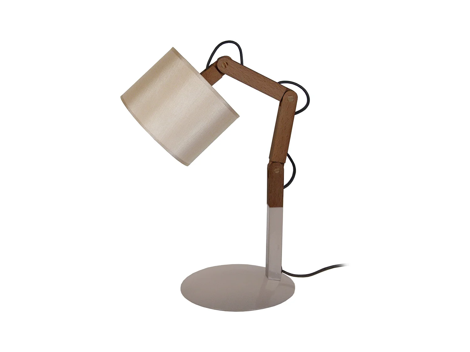 Lampe de Bureau TOSEL ,bois,Gris ,H45xD16xP16cm