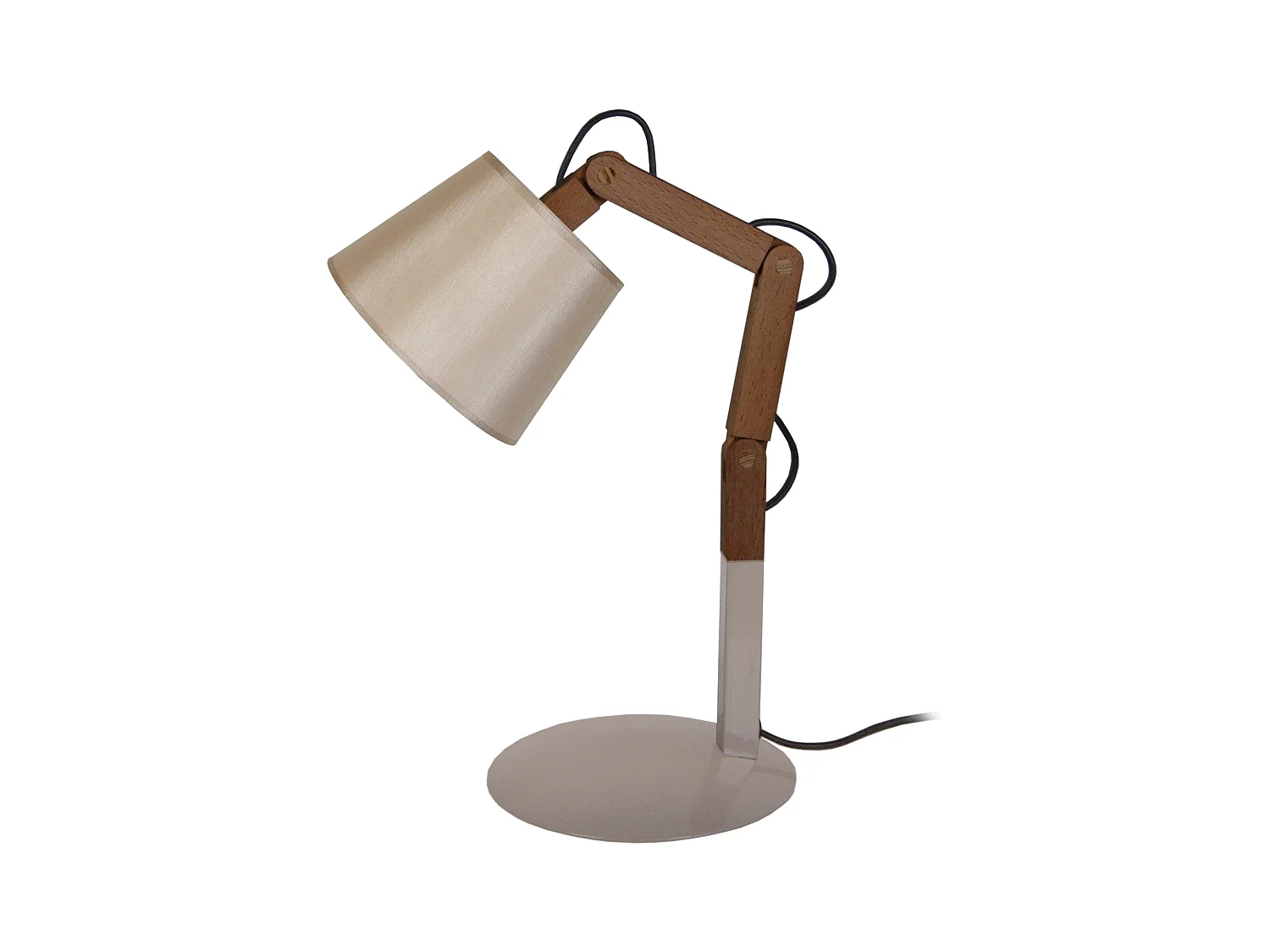 Lampe de Bureau TOSEL ,bois,Gris ,H45xD18xP18 cm