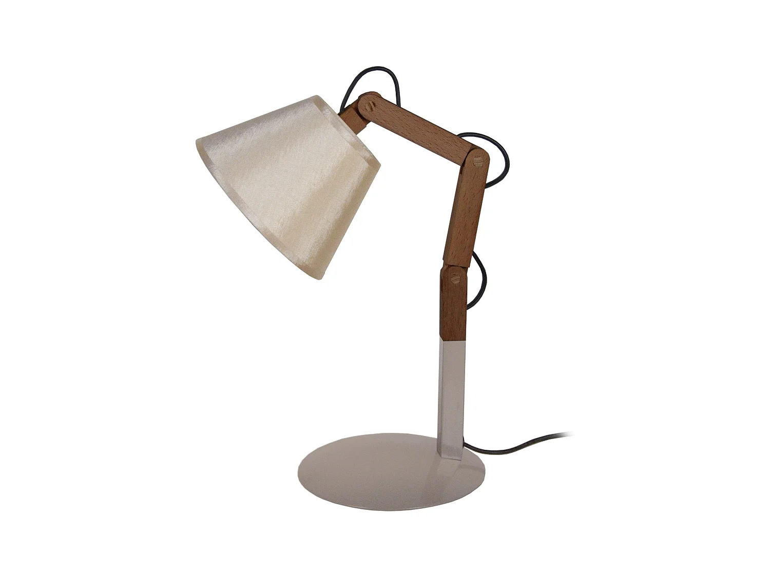 Lampe de Bureau TOSEL ,bois,Gris ,H45xD16xP16 cm