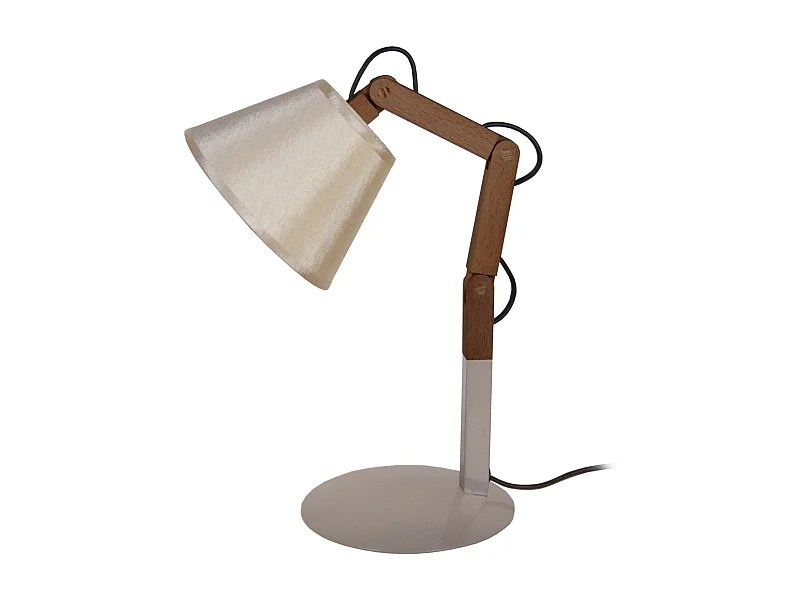 Lampe de Bureau TOSEL ,bois,Gris ,H45xD16xP16 cm