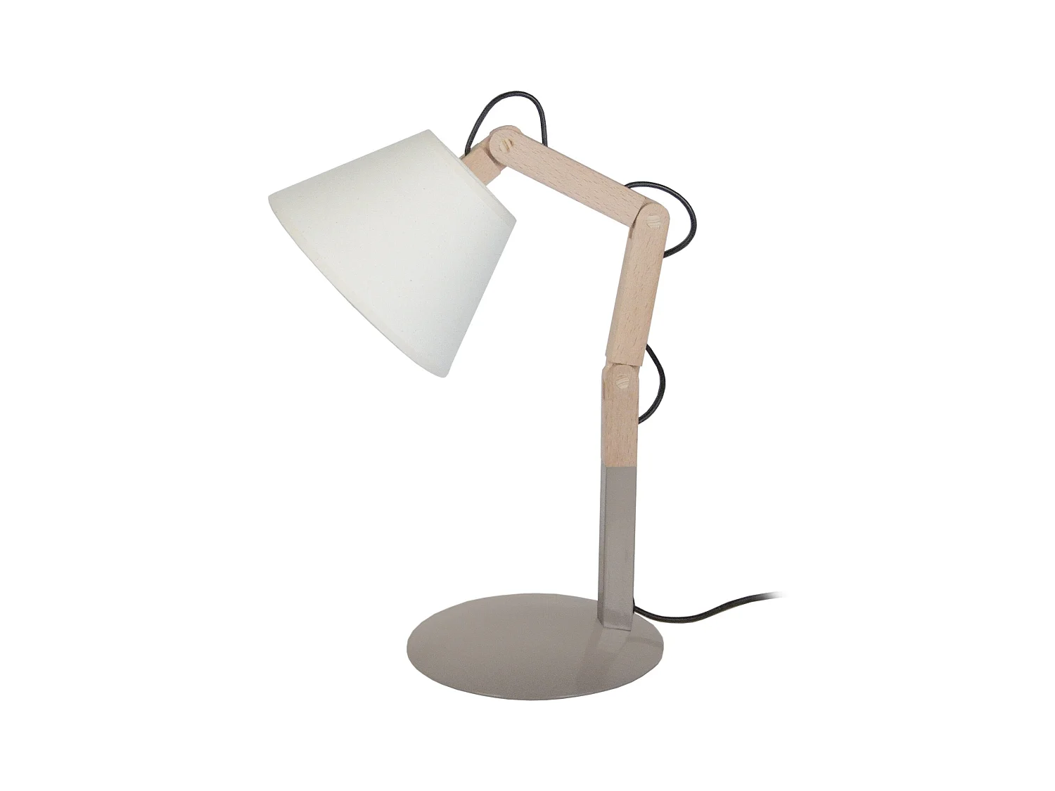 Lampe de Bureau TOSEL ,bois,Gris ,H45xD16xP16cm