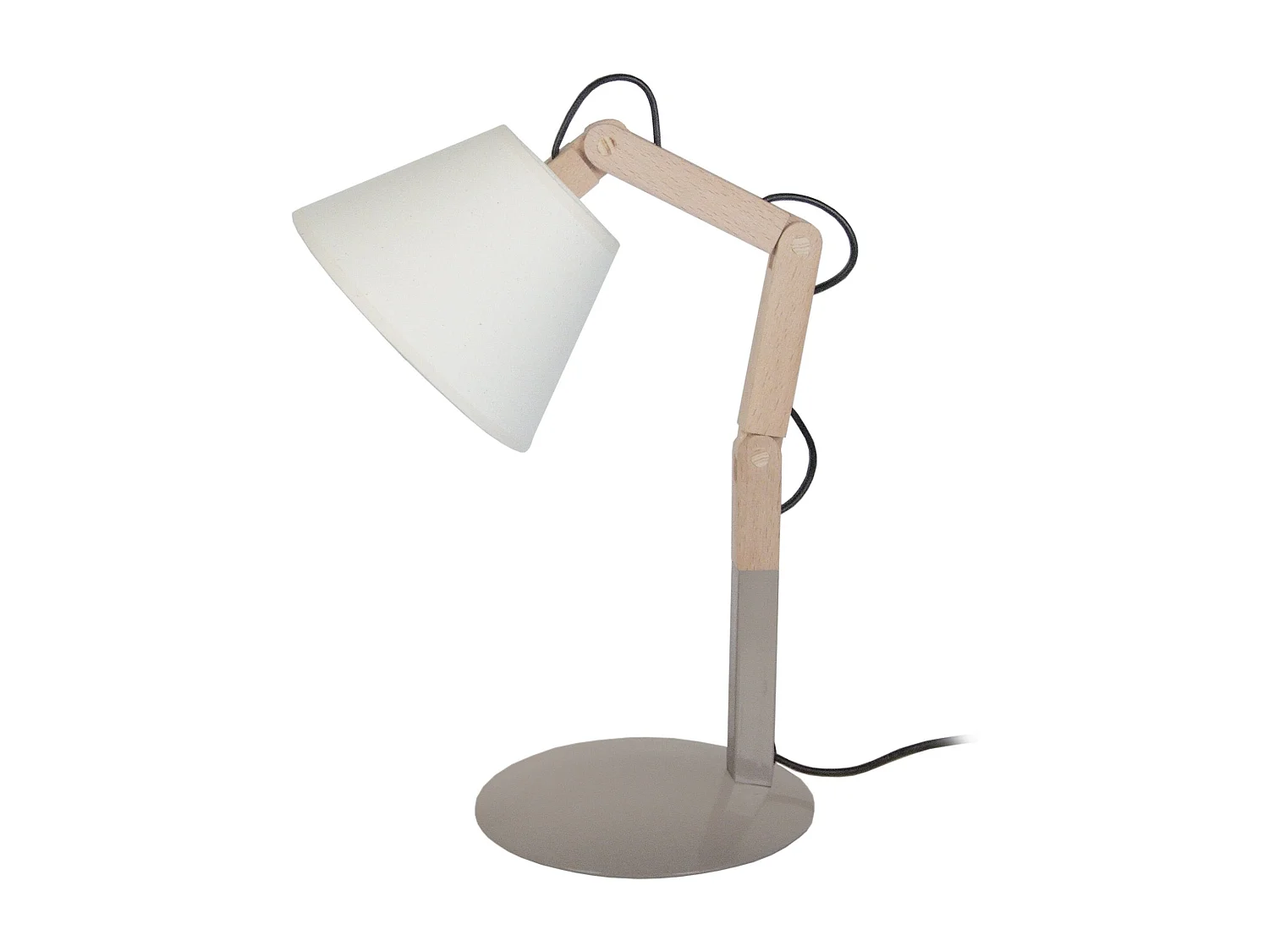 Lampe de Bureau TOSEL ,bois,Gris ,H45xD16xP16cm