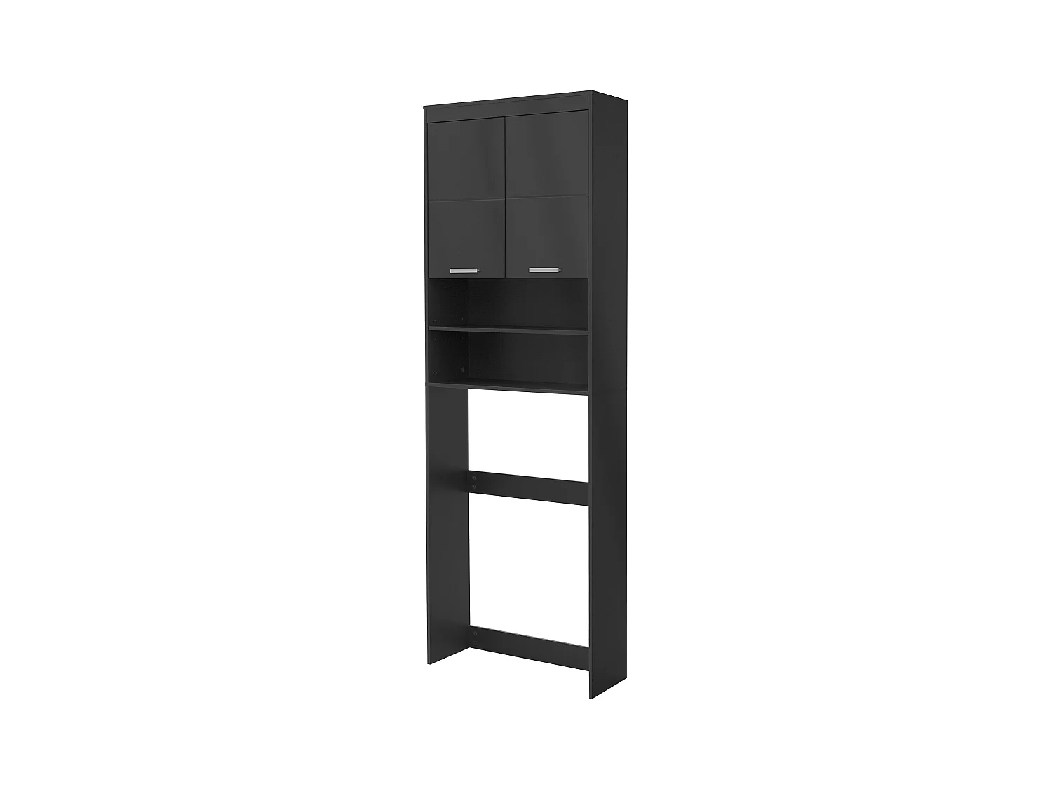 Armoire machine à laver 63x24x187 cm armoire haute MDF gris foncé ML-DESIGN