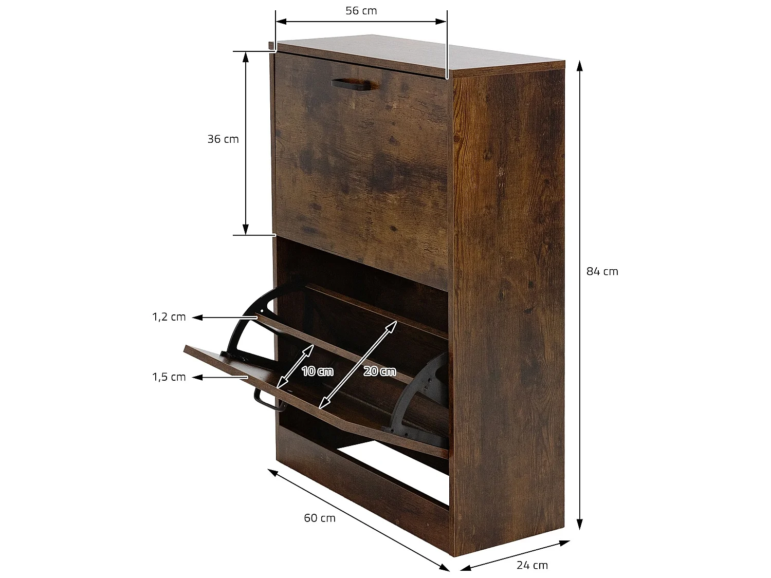 Armoire à chaussures avec 2 compartiments étagère rangement à chaussures ML-DESIGN