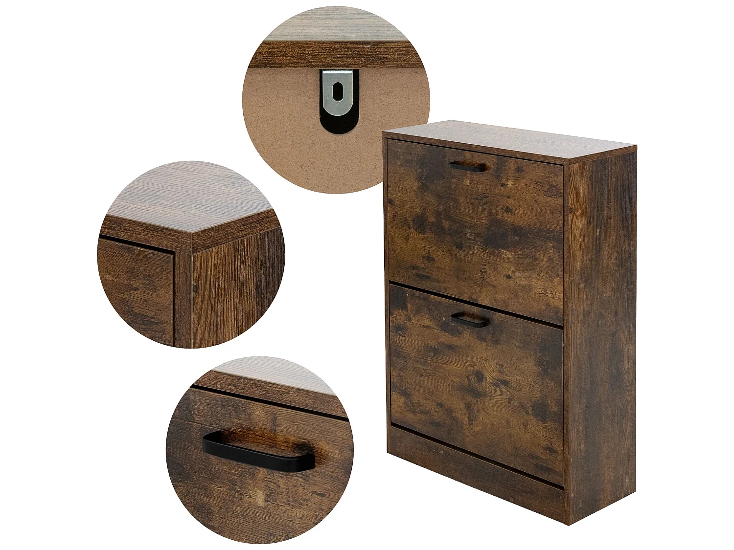 Scarpiera con ripiano portascarpe a 2 scomparti ML-DESIGN