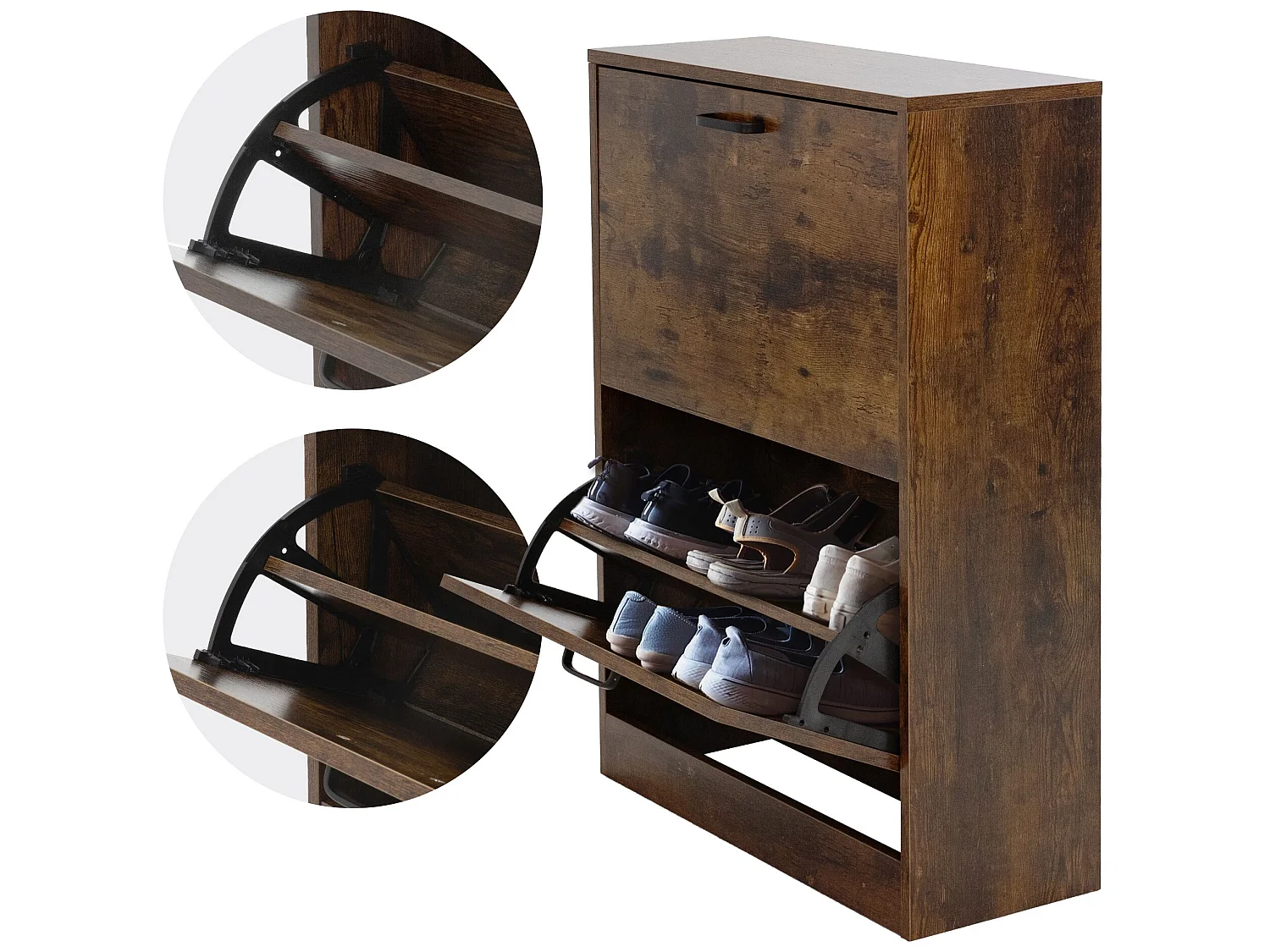 Scarpiera con ripiano portascarpe a 2 scomparti ML-DESIGN