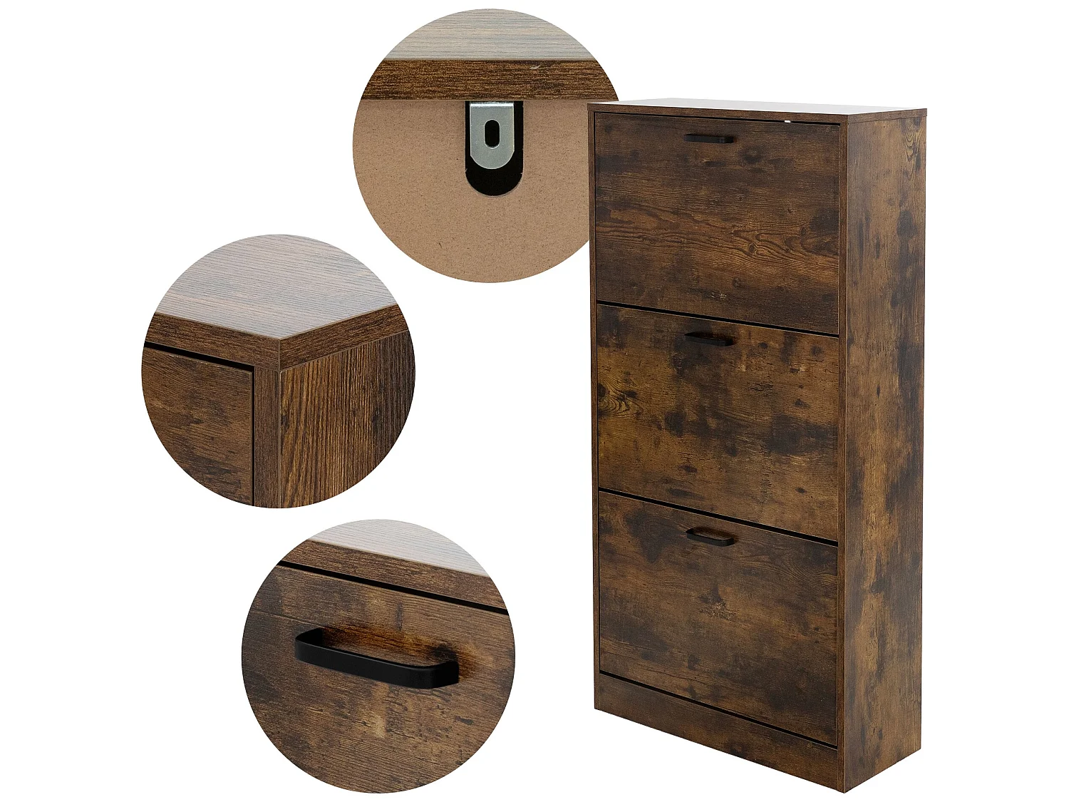 Zapatero con 3 estantes de almacenamiento ML-DESIGN