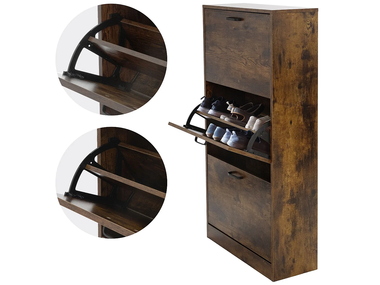 Zapatero con 3 estantes de almacenamiento ML-DESIGN