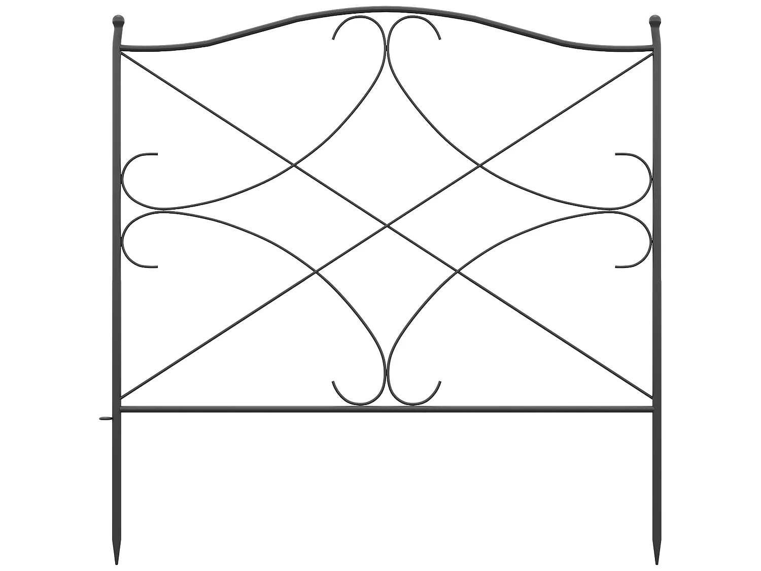 Valla de jardín negro 305x1x62 cm Outsunny