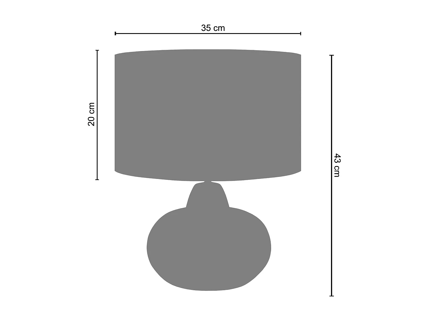 Lampe a poser ronde bois  foncé,noir 43 cm.