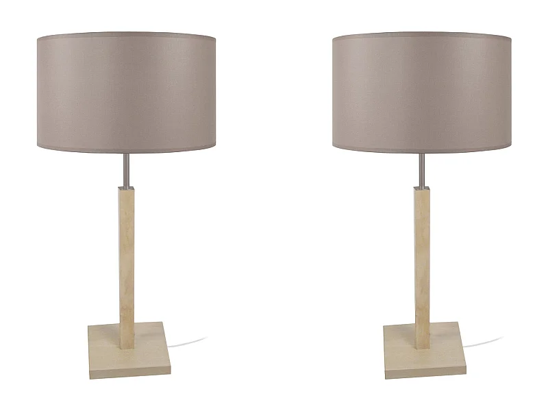 Lámpara de Mesa  TOSEL ,madera,natural,A 56xD30xP30cm