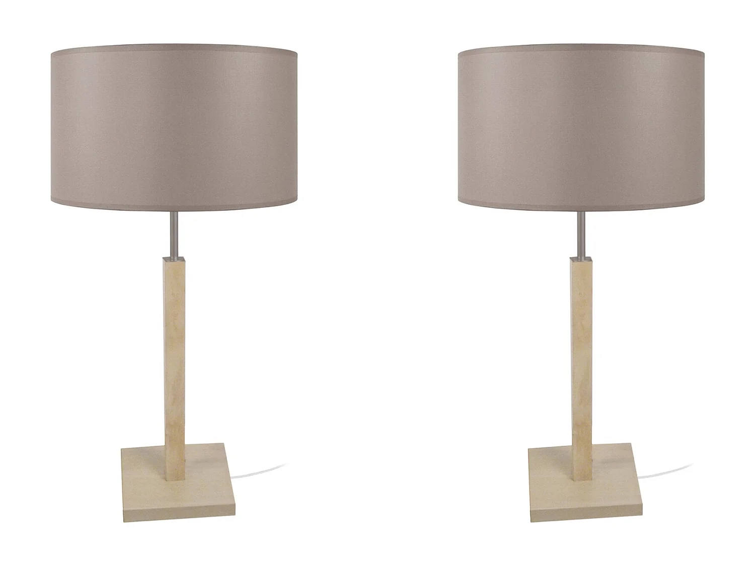 Candeeiro de mesa TOSEL VILI A LT2 tecido coluna branco D30 x  H56  cm