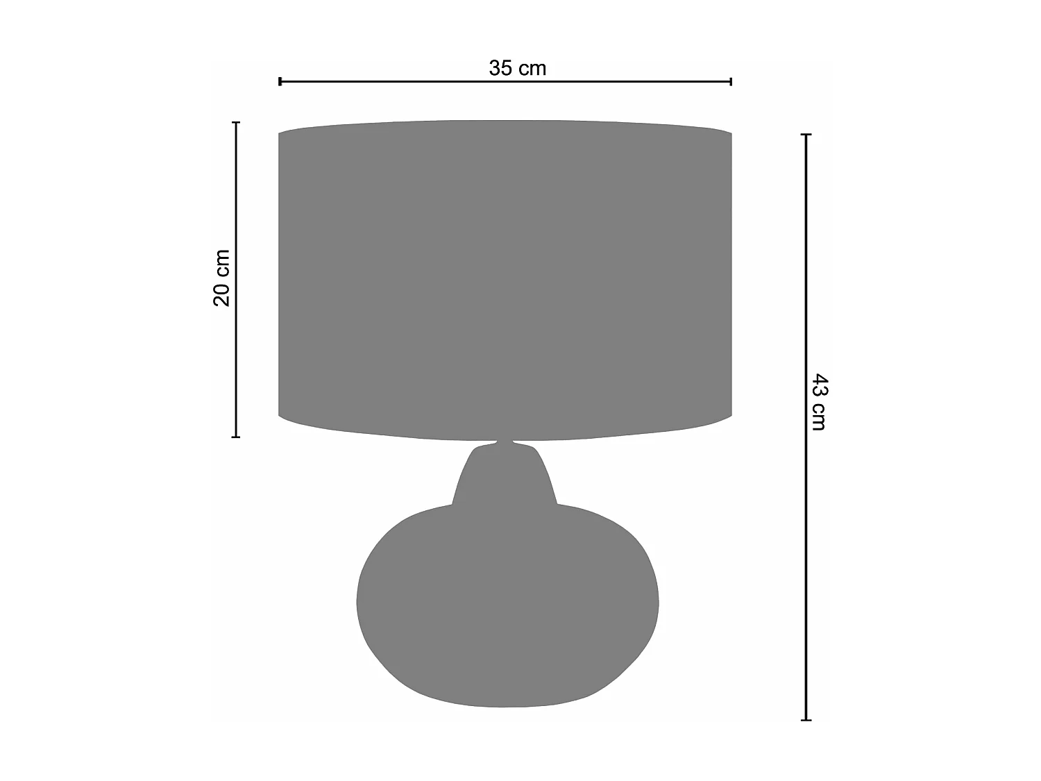 Lampe a poser ronde bois  foncé,liège 43 cm.