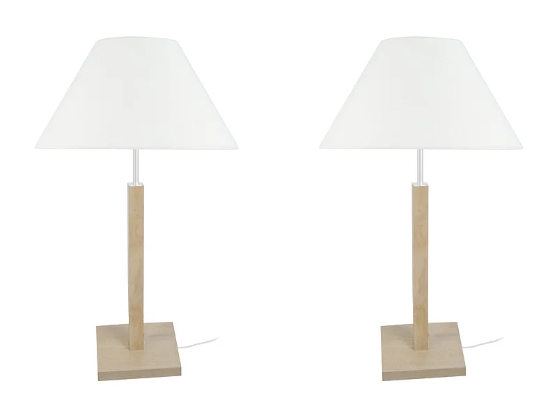 Candeeiro de mesa TOSEL VILI A LT2 tecido coluna lote 2 D30 x  H54  cm