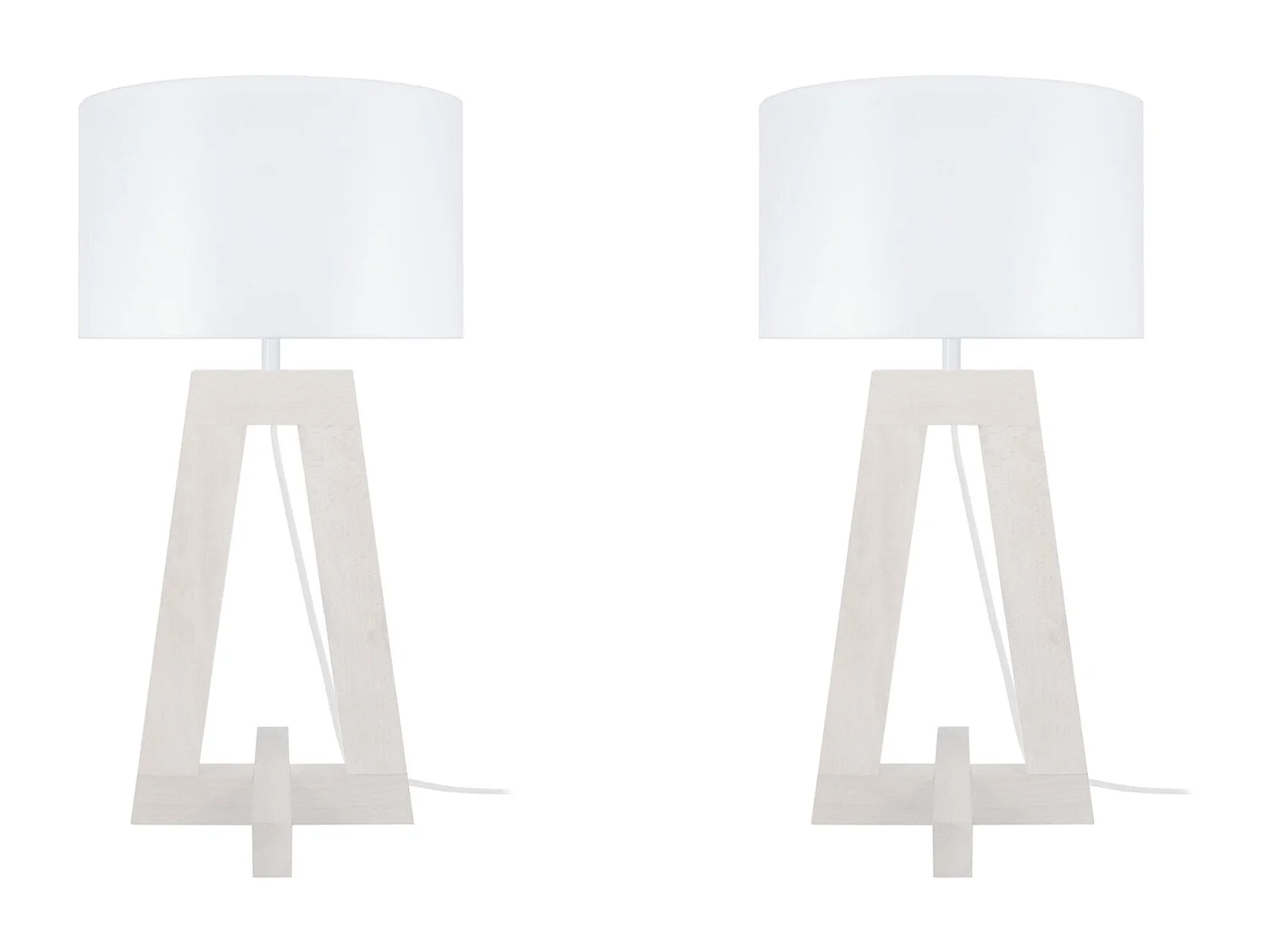 Lámpara de Mesa  TOSEL ,madera,Blanco,A45xD45x P16cm