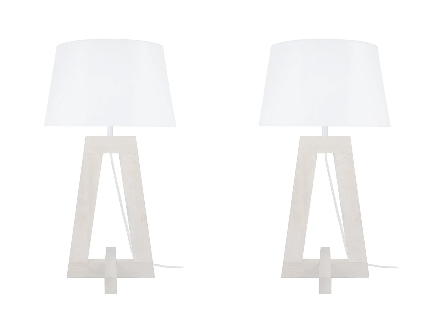 Lampe a Poser TOSEL ,bois,Blanc ,H54x D 30xP30cm