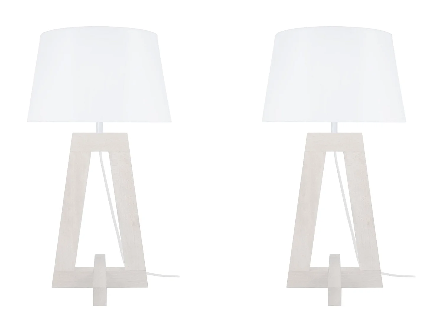 Lámpara de Mesa  TOSEL ,madera,Blanco,A54x D 25xP25cm