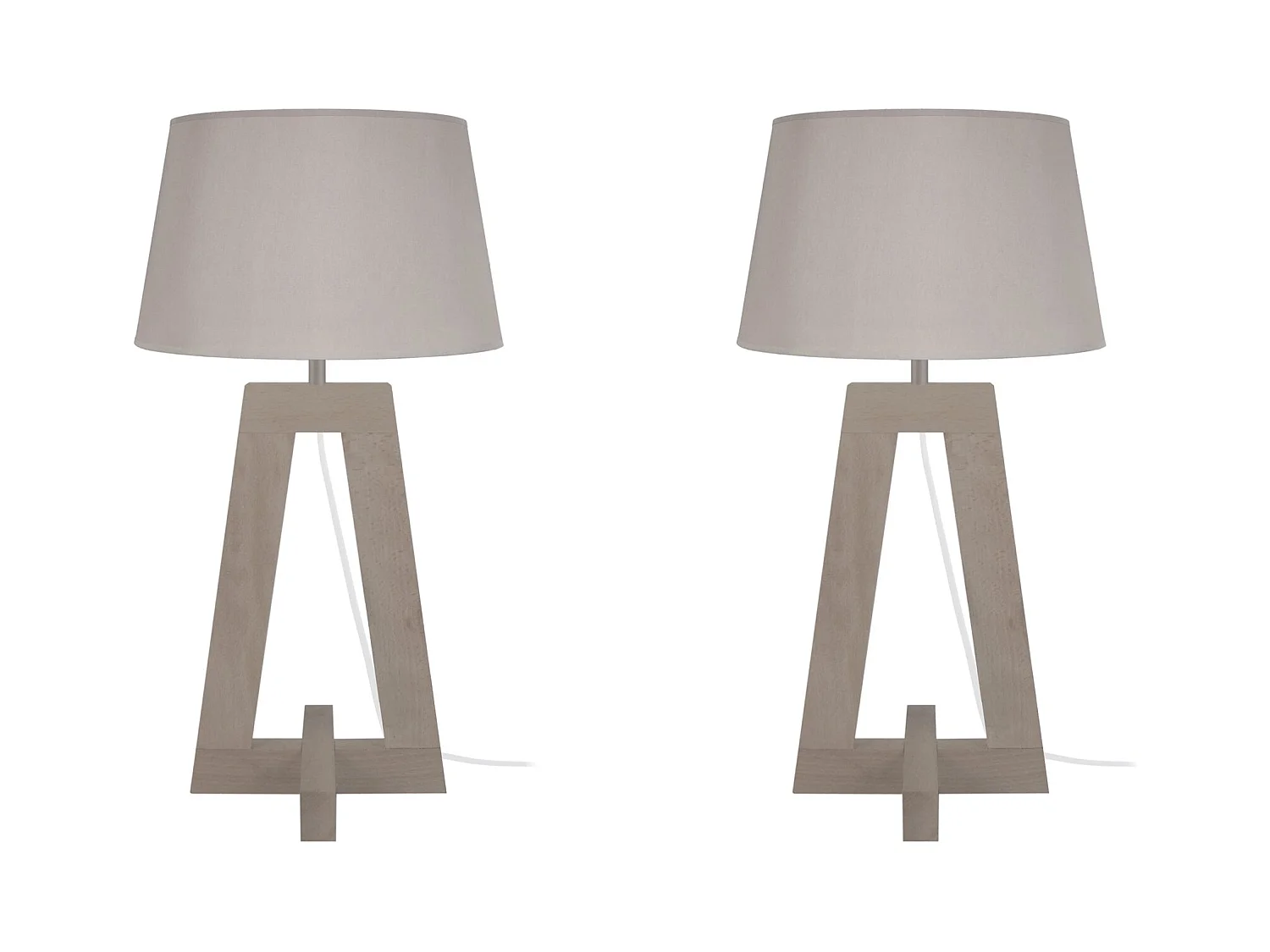 Lampe a Poser TOSEL ,bois,Gris ,H 54xD30xP30cm