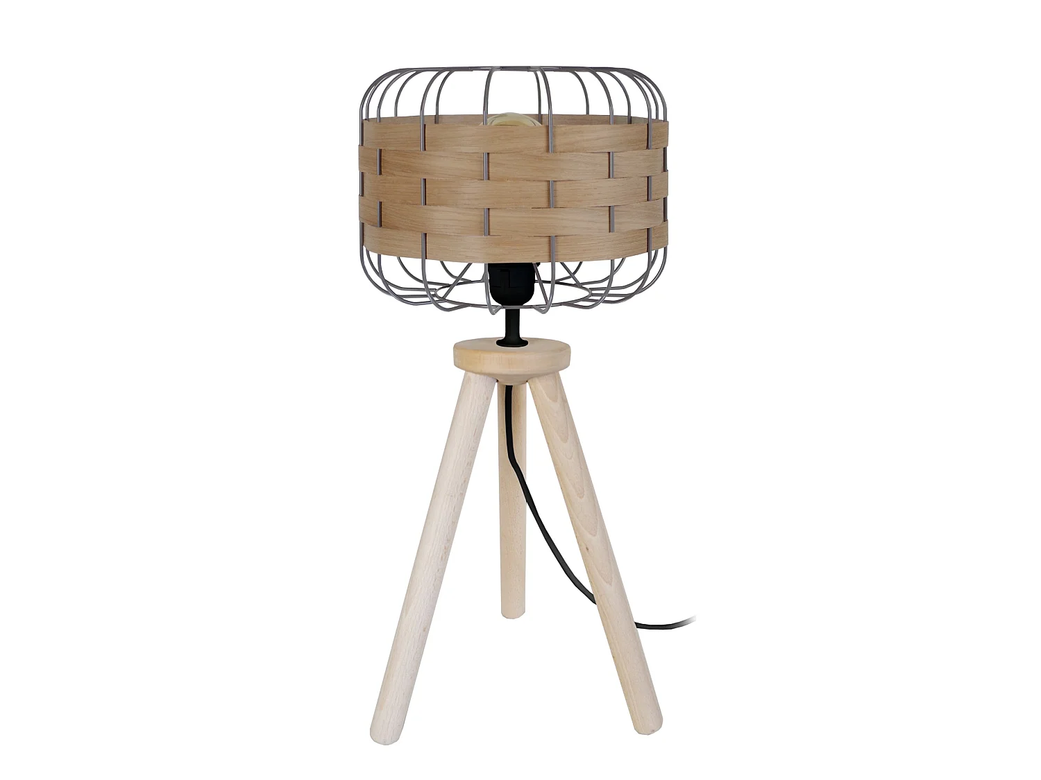 Candeeiro de sala TOSEL HELSINKI tecido geométrico Branco amarelo D40 x  H54  cm