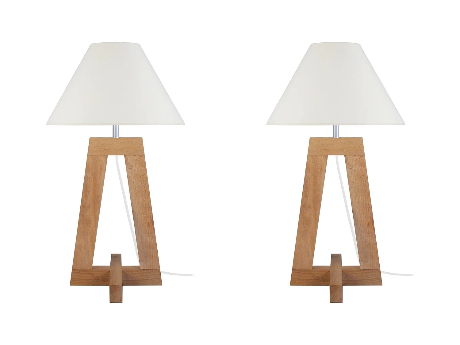 Lampe a Poser TOSEL ,bois,naturel,H56xD30x P30cm