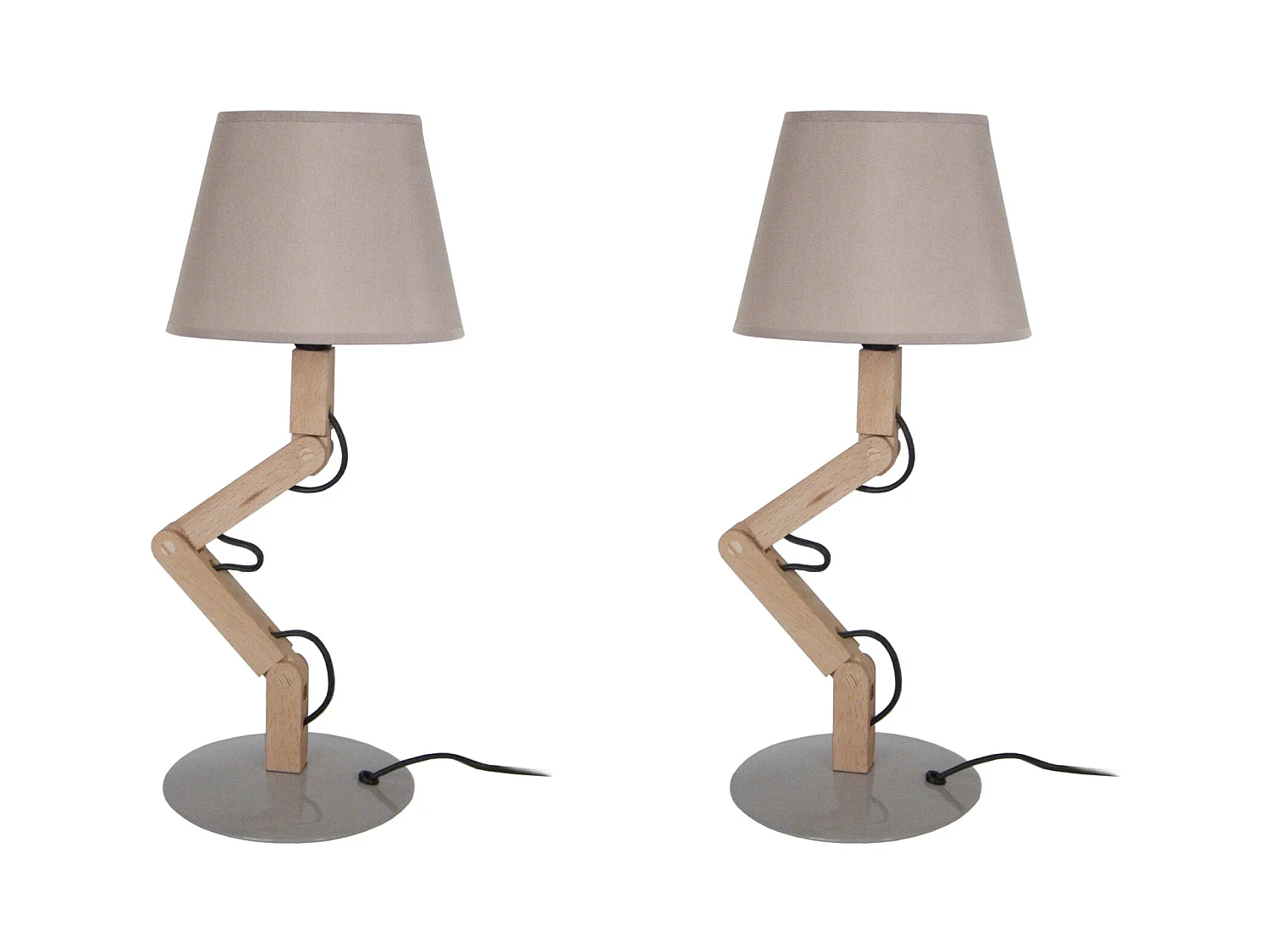 Lampe a Poser TOSEL ,bois,naturel,H44x D45xP16cm