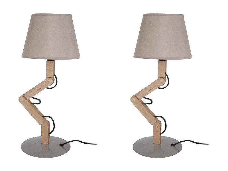 Lampe a Poser TOSEL ,bois,naturel,H44x D45xP16cm