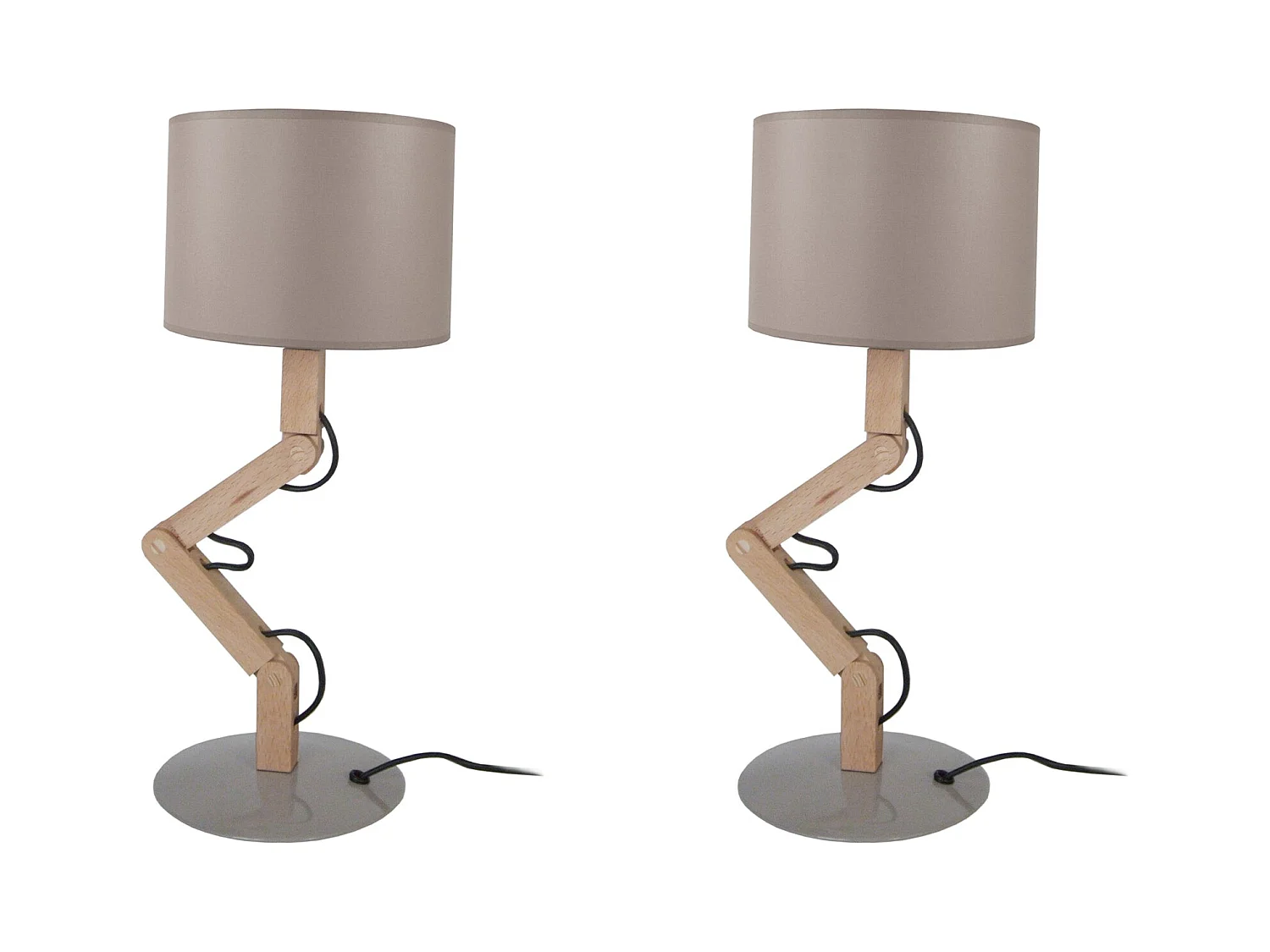 Lampe a Poser TOSEL ,bois,naturel,H45x D 45xP16cm