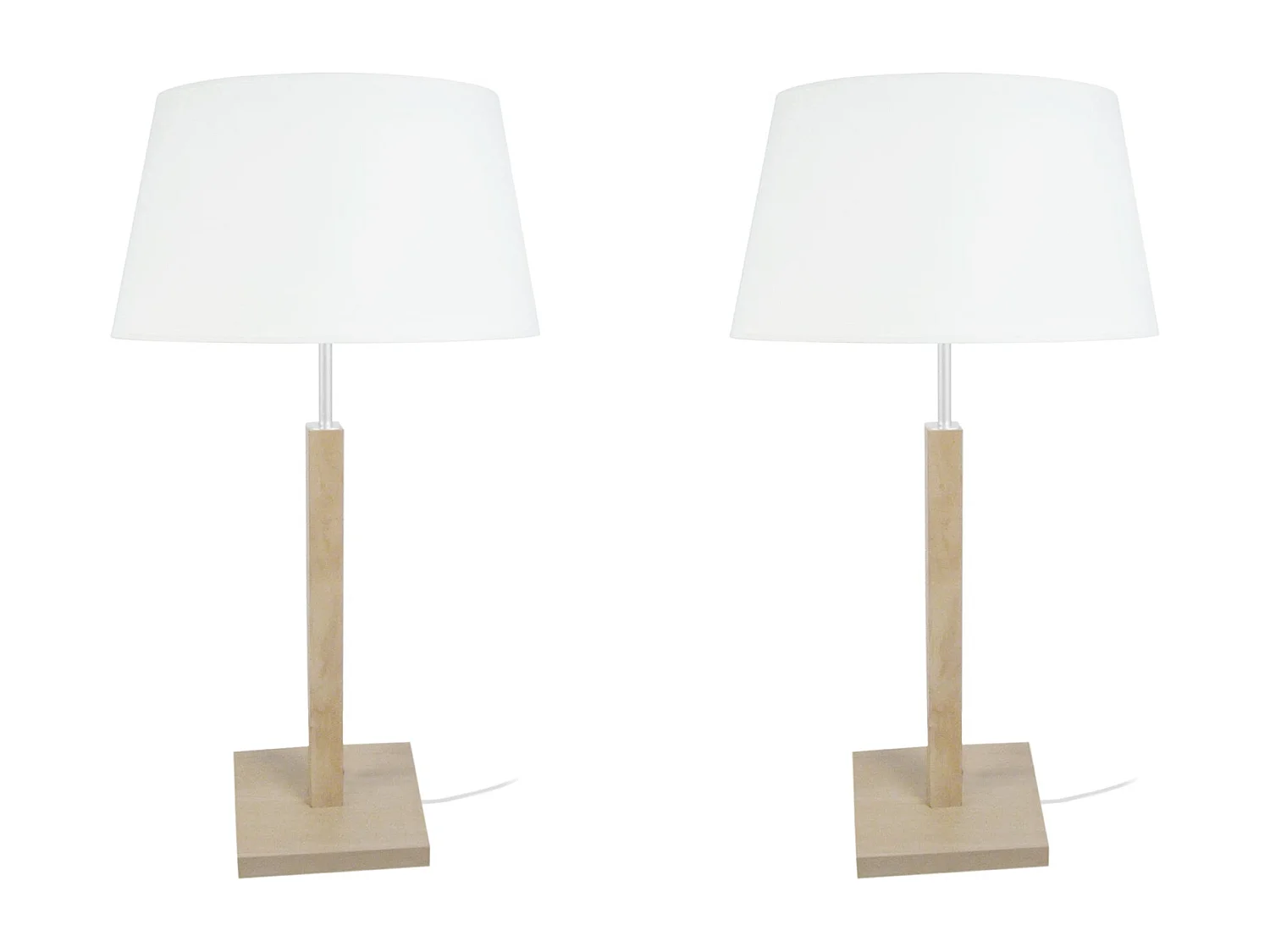 Candeeiro de mesa TOSEL VILI A LT2 tecido coluna branco D25 x  H54  cm