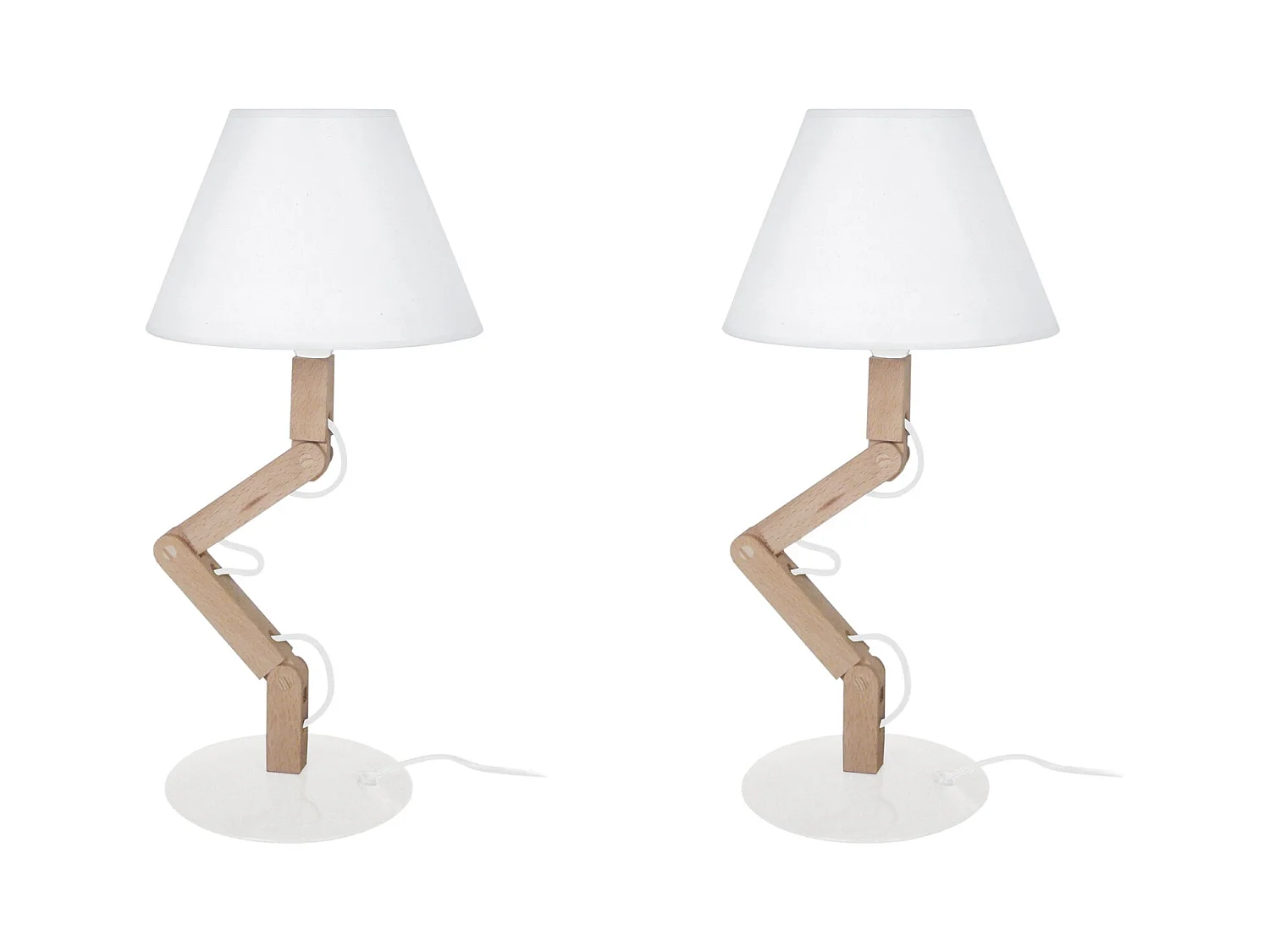 Lampe a Poser TOSEL ,bois,naturel, H45xD45xP16cm