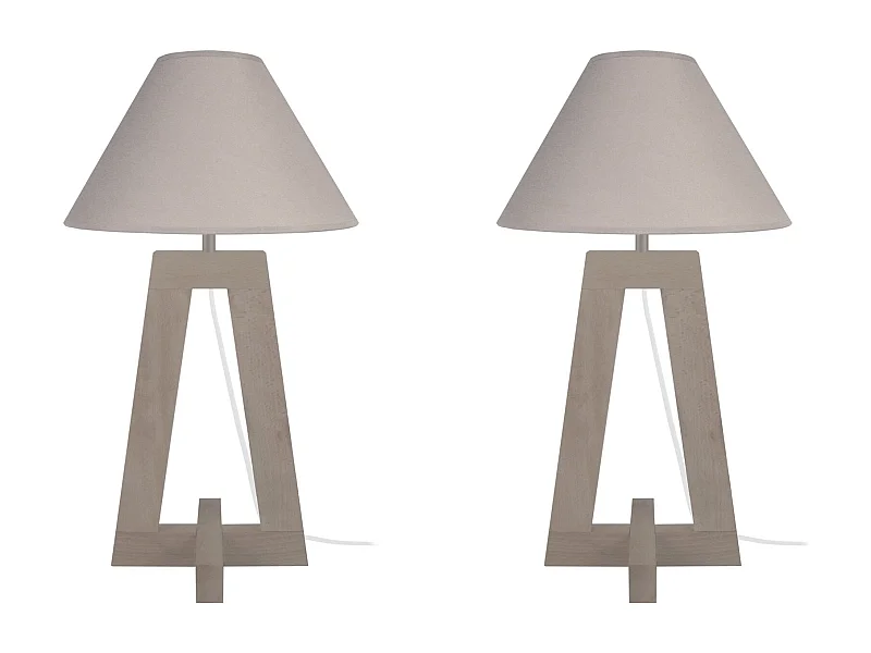 Lámpara de Mesa  TOSEL ,madera,Gris , A54xD30xP30cm