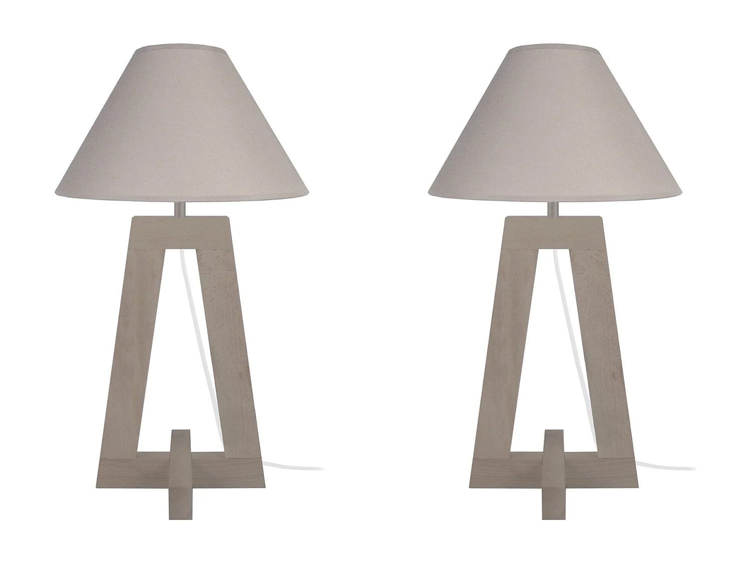 Lámpara de Mesa  TOSEL ,madera,Gris , A54xD30xP30cm